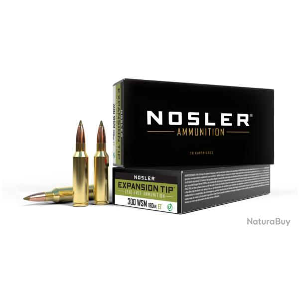 Nosler 20 cartouches ETA-300 WSM 180 gr SP E-Tip