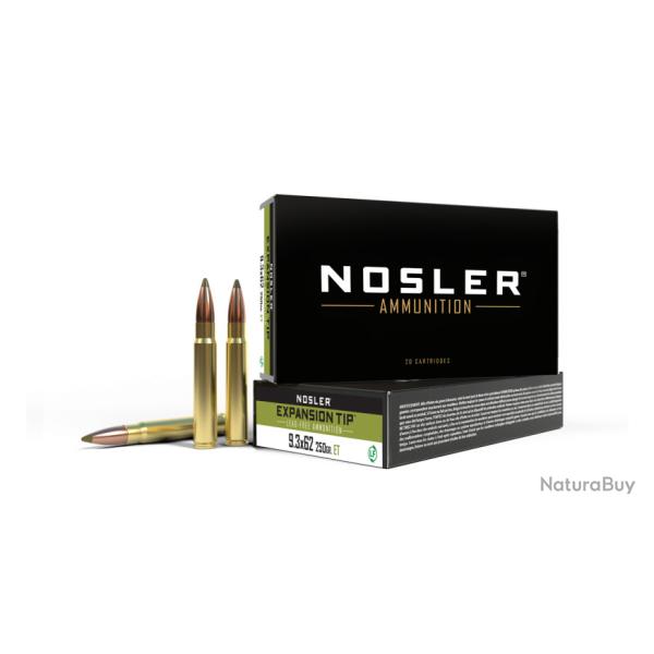 Nosler 20 cartouches ETA-9.3X62 MAUSER 250 gr SP