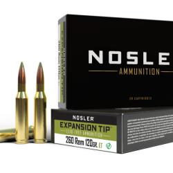 Nosler 20 cartouches ETA-260 Rem 120 gr SP E-Tip