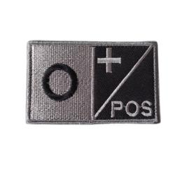 Grand patch Groupe sanguin O+ Gris/Noir velcro - Livraison gratuite