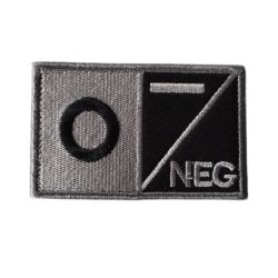 Grand patch O- Groupe sanguin O- Gris/Noir velcro - Livraison gratuite