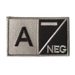 Grand patch A- Groupe sanguin A- Gris/Noir velcro - Livraison gratuite