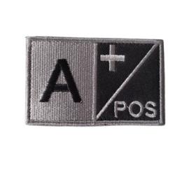 Grand patch Groupe sanguin A+ Gris/Noir velcro - Livraison gratuite