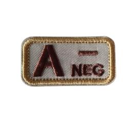 Patch A- Groupe sanguin A- Jaune velcro - Livraison gratuite