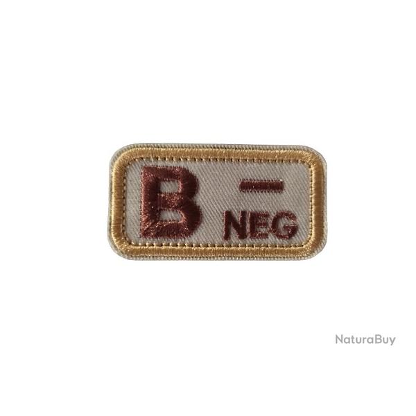 Patch B- Groupe sanguin B- Jaune velcro - Livraison gratuite