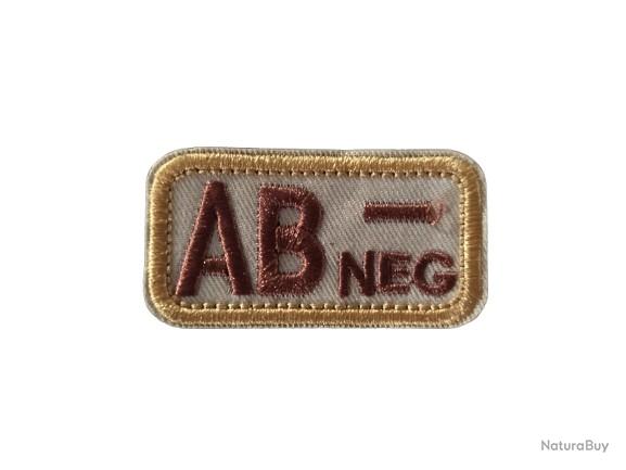 Patchs Réfléchissants Infrarouge Négatif Groupe Sanguin AB – Lot De 2 – Style Tactique Militaire Velcro