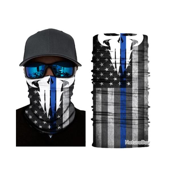 Cache cou Squelette USA Bleu