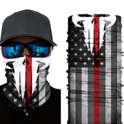 Cache cou Squelette USA Rouge