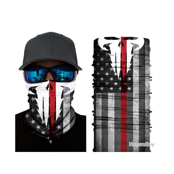 Cache cou Squelette USA Rouge