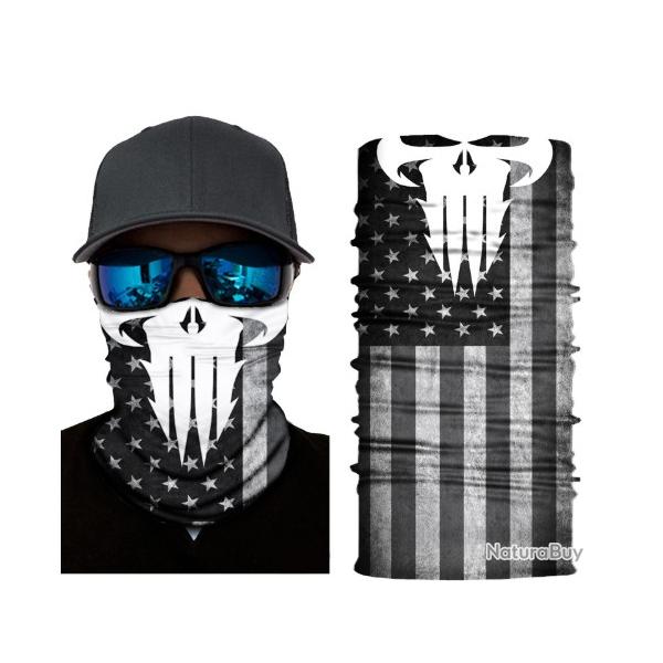 Cache cou Squelette USA Gris