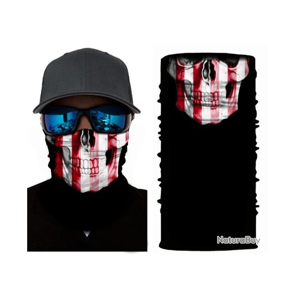 Cache cou Squelette Blanc/Rouge