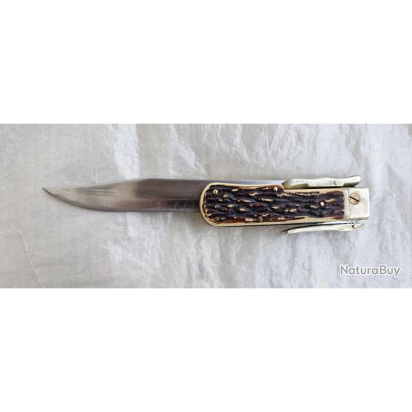 Couteau de chasse � la d'Estaing BEGON inox & �tui en cuir