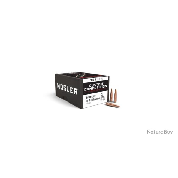 Nosler 100 Ogives 6mm 107 gr HPBT Custom Competition