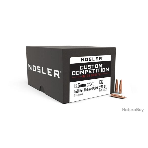 Nosler 250 Ogives 6.5mm 140 gr HPBT Custom Competition