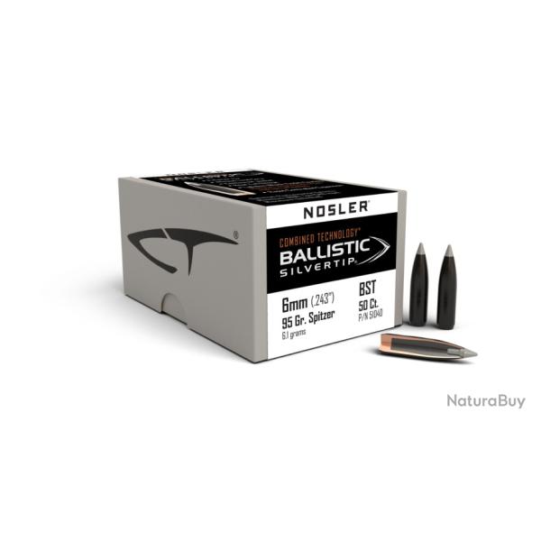 Nosler 50 Ogives 6mm 95 gr Ballistic Silvertip SP