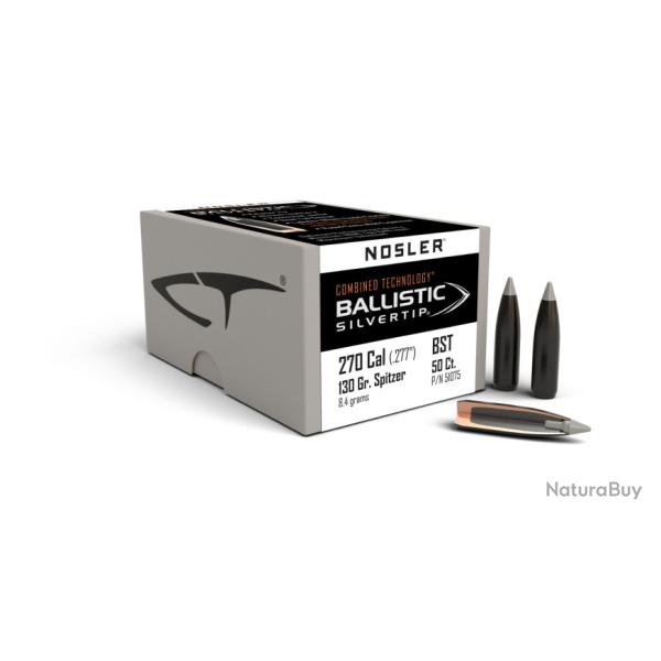 Nosler 50 Ogives 270/6.8 130 gr SP Ballistic Silvertip