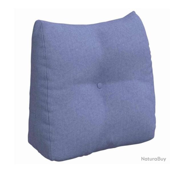 Coussin dos tissu bleu denim 45x24x50 cm ergonomique soutien lombaire