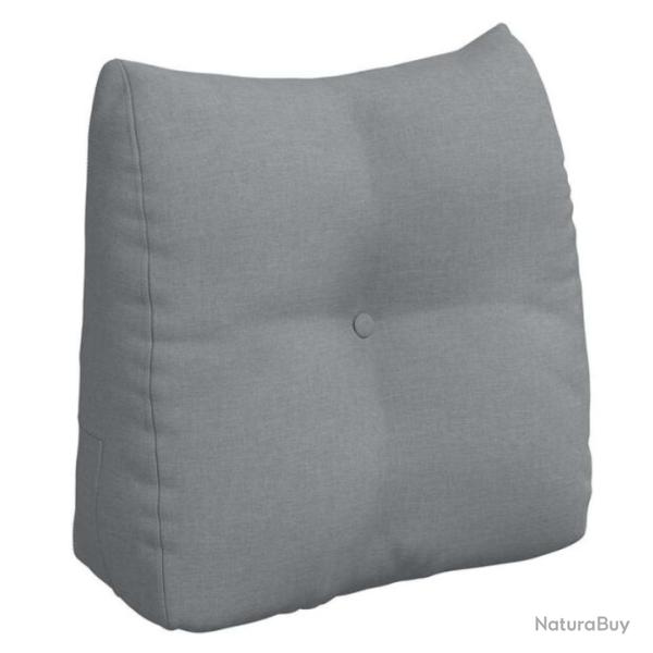 Coussin dos tissu gris clair 45x24x50 cm ergonomique soutien lombaire