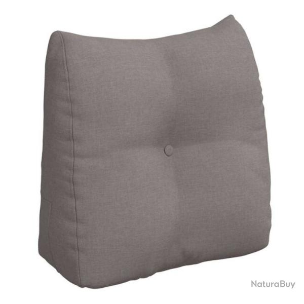 Coussin dos tissu taupe 45x24x50 cm ergonomique soutien lombaire