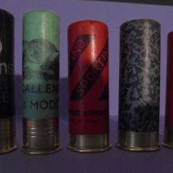 LOT DE 5 CARTOUCHES ANCIENNES NON RECHARGEES NEUTRALISEES N&deg;14