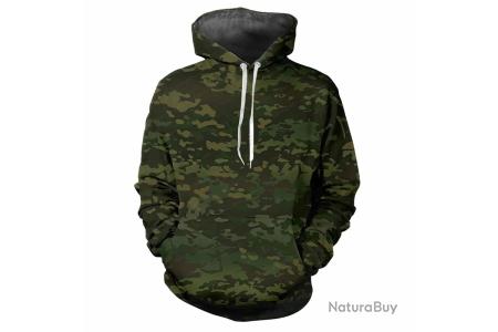 Neverless® Sweat à Capuche Hommes Polygone Imprimé Randonnée