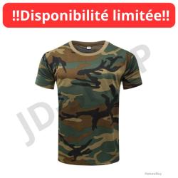 T-Shirt Camo 3D S&eacute;chage Rapide Homme Col Rond Outdoor Chasse M-3XL