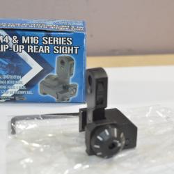 Vis&eacute;e arri&egrave;re FLIP-UP pour M4 & M16  Fabrication M&eacute;tal Airsoft soft Air Mire R&eacute;glable rail (26)