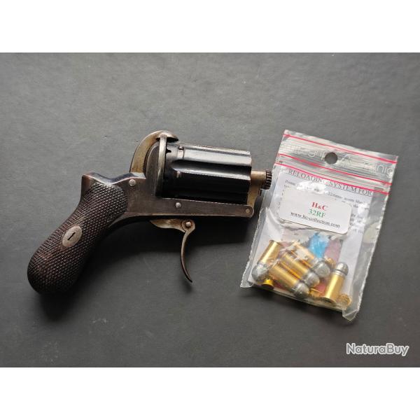 Rare revolver Poivri�re Francotte XIXe si�cle 6 Coups, Cal. 32Rim fire (non modifi�e).