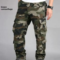 Pantalon Cargo Multi-Poches Homme R&eacute;sistant Travail Chasse 29-44