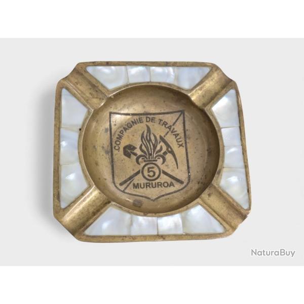 Cendrier Militaria Legion Etrangere : Mururoa - 5e Compagnie de Travaux (Laiton & Nacre) - militaire