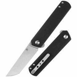 Couteau Kansept Foosa Lame Tanto Acier 154CM Manche G-10 Noir Slip Joint Flipper KT2020T10