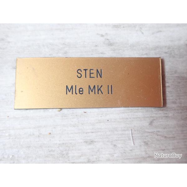 Plaquette signal�tique, pr�sentation collection : STEN Mdle MK II