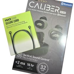 Kit ISOtunes Sport Caliber + Secure Cord - Protection auditive &eacute;lectronique Bluetooth avec cordon de