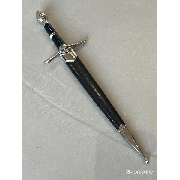 �p�e miniature d�corative - Finition argent & poign�e noire - 30 cm