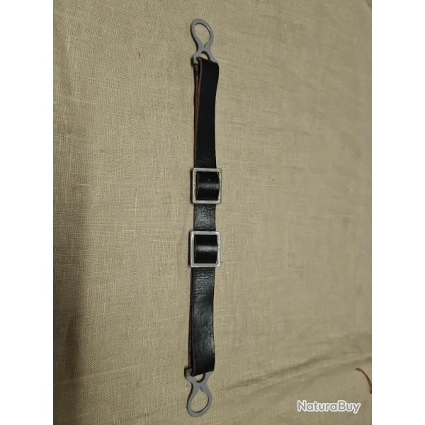 Jugulaire fer pour casque � pointe cuir �pais WW1   ( 4F )