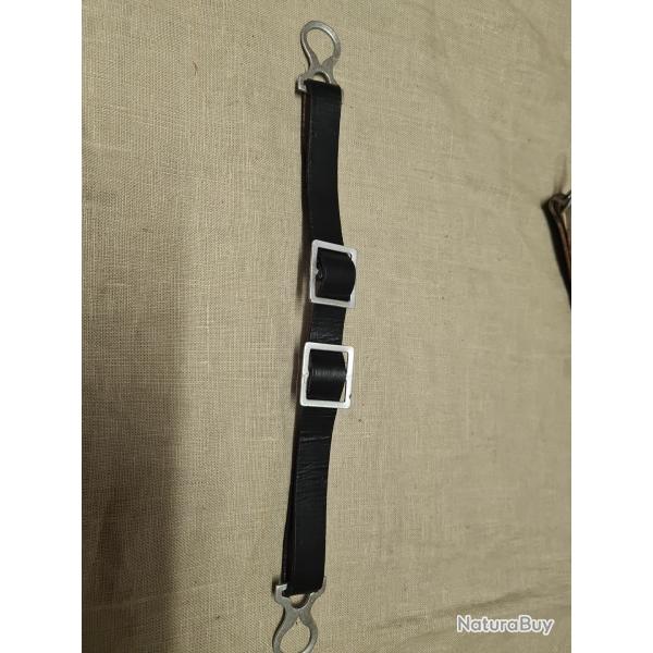 Jugulaire fer pour casque � pointe cuir �pais WW1   ( 5F )