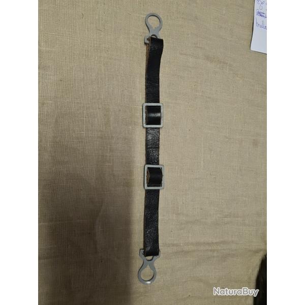 Jugulaire fer pour casque � pointe cuir �pais WW1   ( 2F )