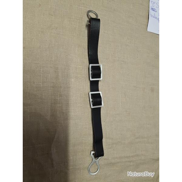 Jugulaire fer pour casque � pointe cuir �pais WW1   ( 1F )