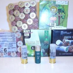 LOT DE CARTOUCHE CALIBRE 12  PLOMB 4-5-5.5-6 36BJ