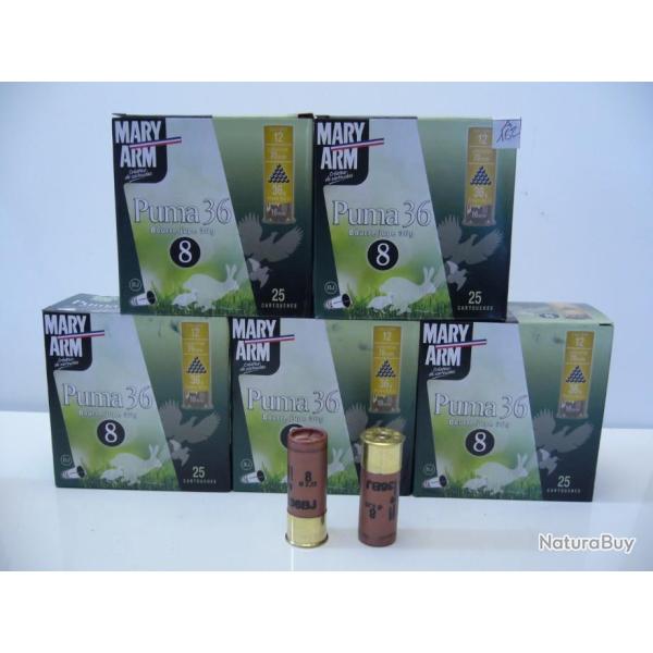 LOT DE CARTOUCHE CALIBRE 12 PUMA 36 N� DE PLOMB 8
