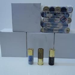 LOT DE CARTOUCHE CALIBRE 12  N&deg; DE PLOMB 6 - 7 - 7.5