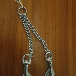 coupleur chaines et mousquetons inox pour 2 chiens