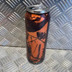 Yoko design gourde forme canette isotherme 500ml inox double paroi camo orange neuf