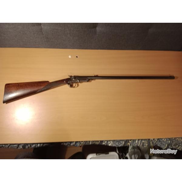 Carabine de jardin basculante monocoup artisans belge bon �tat cal 12 mm canon octogonal