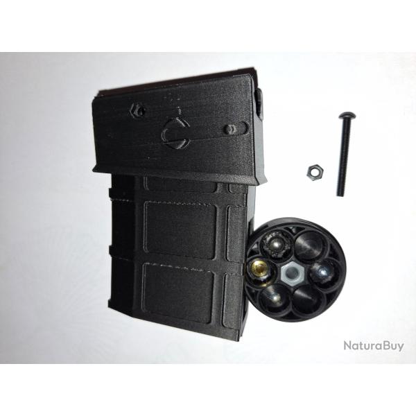 chargeur porte 1 barrillet ar 15 court umarex hdr50 , tr50 3d pla+carbone avec munitions cadeau