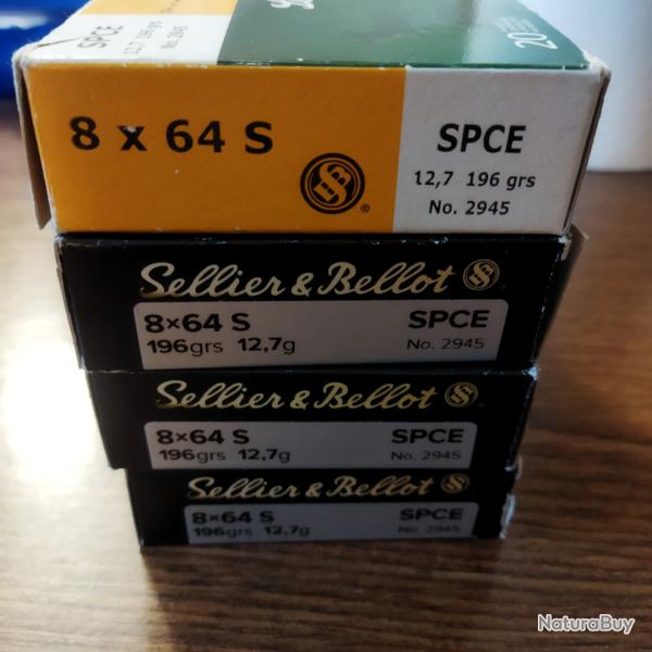 Cartouches 8x64s Sellier Bellot