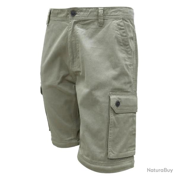 Pantalon treillis 6 poches homme 3 en 1 coton beige 42 et 66 66