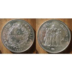 France 50 Francs 1979 Piece Neuve Hercules Argent Hercule