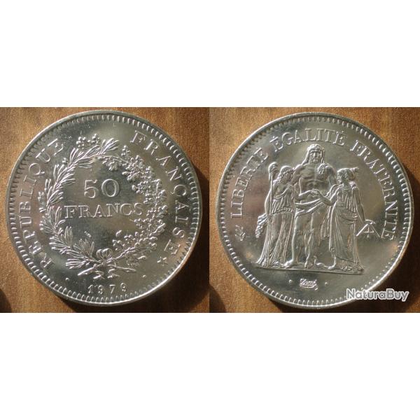 France 50 Francs 1979 Piece Neuve Hercules Argent Hercule