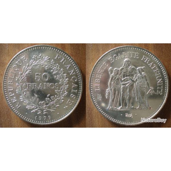 France 50 Francs 1979 Piece Hercules Argent Hercule